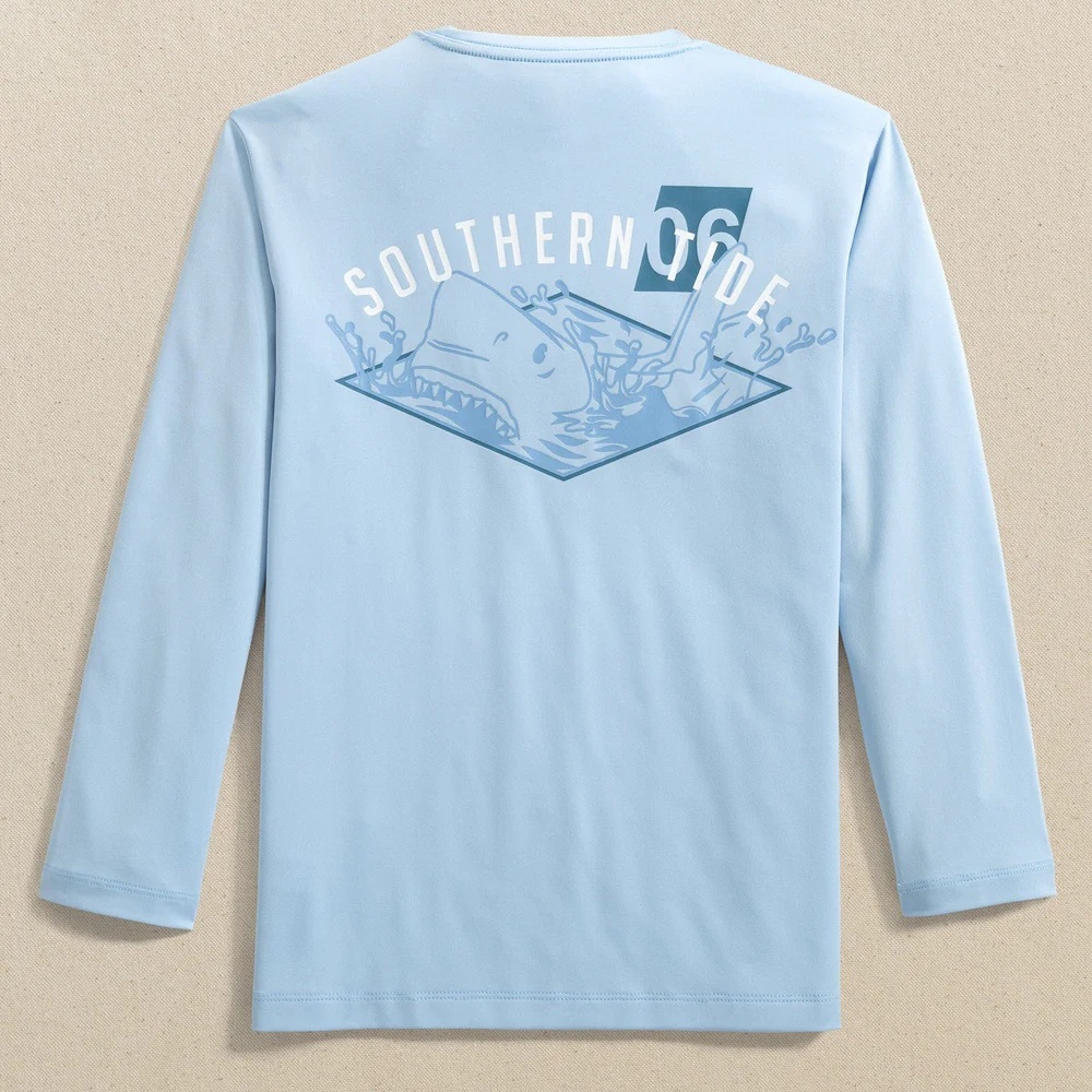Southern Tide Boys Shark Graphic Sleeve Rushguard